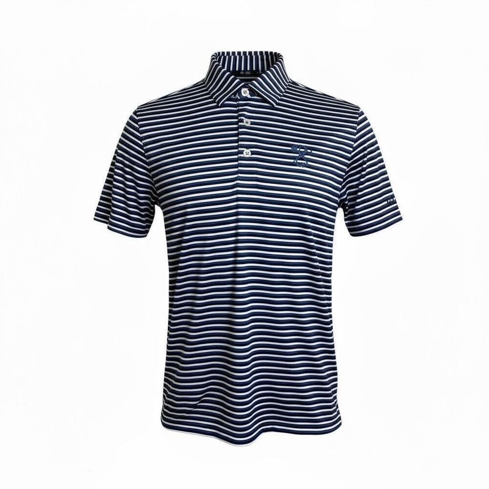 ML75 US Kids Collection Striped Short Sleeve Golf‎ Polo Shirt Blue White Medium
